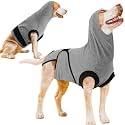 SAWMONG Recovery Suit for Dogs After Surgery, Hooded Dog Surgery Suit Substitute E-Collar &amp; Cone for Spay, Comfortable Cotton Dog Onesie for Surgery Female Male, Neuter, Skin Disease Pet (XS, Grey)
