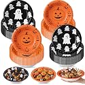 Sawysine 100 Pcs Halloween Paper Bowls, 12 Oz, Ghost and Pumpkin Design
