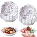 Sawysine 50 Pcs Blue Floral Paper Bowls 16 Oz, Vintage Chinoiserie Flower