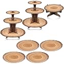 Sawysine 7 Pcs Woodland Cupcake Stand Set Woodland Baby Shower, Circle
