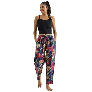 SAY Womens Relaxed Fit Cotton Lounge Pants