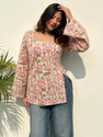 SAYARENTERPRISE Casual Floral Print Printed Women Beige