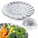 Sayfine Vegetable Steamer Basket, Premium Stainless Steel Veggie Steamer Basket - Folding Expandable Steamers to Fits Various Size Pot (Foldable Large)
