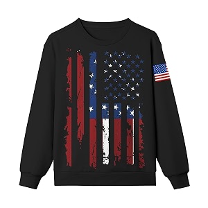 SAYM Boys Patriotic American Flag USA Crew
