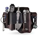 Sayram ST1 Leather Multitool Sheath, EDC Belt Organizer with Keychain Clip