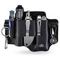 Sayram ST1 Leather Multitool Sheath, EDC Belt Organizer with Keychain Clip