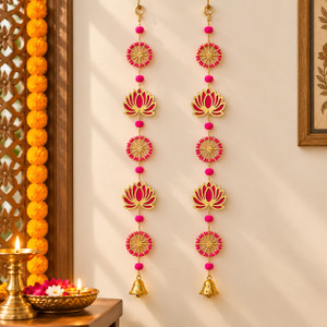 sazavat store lotus wall hanging decorationdiwali lotus hanging decoration  1 pair  toran