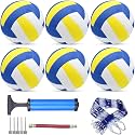 Sazoemao 6 Pack Official Size 5 Volleyball Balls Volley Ball of Synthetic Leather,Includes Ball Pump and Net Bag,Competition Volleyball for Indoor Outdoor…