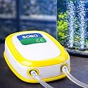 SB-9905 Aquarium Air Pump 2 Way | 4.2W Dual Outlet Oxygen Pump | 2 × 5.5 L/Min Powerful Airflow | Ultra-Quiet Fish Tank Air Pump | Includes 3M Air Tube & 2 Air Stones
