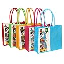 SB Bags Eco-Friendly Jute Bag with Zip Closure | Tote Lunch Bag | Grocery Bag| Multipurpose Bag(Pack of 5)