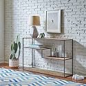 Iron Frame Solid Wood Console Table for Living Room | Iron Frame Consol Table | Table for Home (Black and Brown)