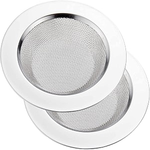 sbaprime 2 pcs stainless steel kitchen sink drain strainer with wide rim 45 inch diameter  durable sink filter set