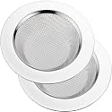 SBAPRIME 2 PCS Stainless Steel Kitchen Sink Drain Strainer with Wide Rim 4.5 Inch Diameter | Durable Sink Filter Set