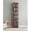 SBF Furniture 6 Tier Wooden Book Rack for Home & Office | Space Saving Vertical Bookshelf Organizer | Modern Free Standing Bookcase Do-it-Yourself (GHODO - Brown)