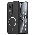 SBMS Silicone Back Cover Case for Vivo V40 5G / V40 Pro / T3 Ultra | Soft Micro-Fibre Lining Inside | Magsafe Print On Back Side Camera Protection Bump | Shockproof Case Vivo V40 (Black)