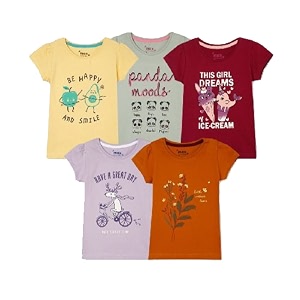 Grils Printed Cotton Half Sleeve Regular Fit