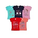 Grils Printed Cotton Half Sleeve Regular Fit