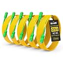SC/APC to SC/APC OS2 Single Mode Fiber Optic Cord 3m/10ft 5-Pack