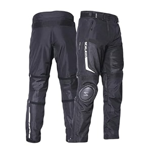 motorcycle riding pants heavy duty 100 600dn polyester  full thermal liner safety knee sizes black