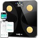 Scale for Body Weight and Fat Percentage, RunStar Digital Accurate Bathroom Smart Scale with Large Display, FSA&amp;HSA Eligible 13 Body Composition Analyzer Sync App, Black Gold