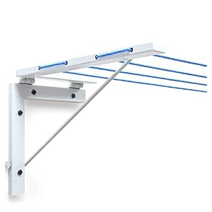 scale collapsible folding balcony space saving wall mount cloth drying rackalloy steel ivory