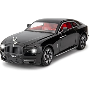 scale exclusive alloy metal pull back die-cast car model with sound light mini auto toy for kids metal model toy car with sound and light 124 sacle -rolls royce spectre-black