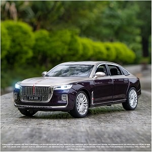 scale exclusive alloy metal pull back die-cast car model with sound light mini auto toy for kids metal model toy car with sound and light 124 scale hongqi h9-purple
