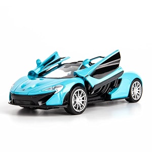 scale exclusive alloy metal pull back die-cast car model with sound light mini auto toy for kids metal model toy car with sound and light 132 scale mclarean p1- blue