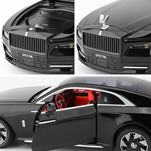 scale exclusive alloy metal pull back die-cast car model with sound light mini auto toy for kids metal model toy car with sound and light 124 sacle -rolls royce spectre-blue