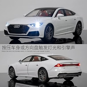 scale exclusive alloy metal pull back die-cast car model with sound light mini auto toy for kids metal model toy car with sound and light 124 scale aodi a7- white