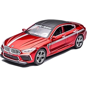 scale exclusive alloy metal pull back die-cast car model with sound light mini auto toy for kids metal model toy car with sound and light 124 scale b-m-w mh8 800-red