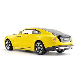 scale exclusive alloy metal pull back die-cast car model with sound light mini auto toy for kids metal model toy car with sound and light 124 sacle -rolls royce spectre-yellow