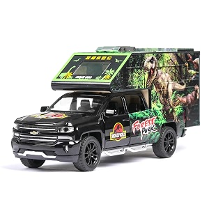scale exclusive alloy metal pull back die-cast car model with sound light mini auto toy for kids metal model toy car with sound and light 132 scale dino-saur world truck-black