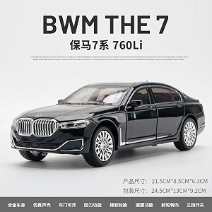 scale exclusive alloy metal pull back die-cast car model with sound light mini auto toy for kids metal model toy car with sound and light 124 scale b-m-w 7-series 760i-black