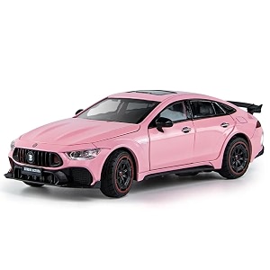 scale exclusive alloy metal pull back die-cast car model with sound light mini auto toy for kids metal model toy car with sound and light 124 scale 900 amg-pink