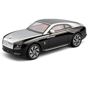 scale exclusive alloy metal pull back die-cast car model with sound light mini auto toy for kids metal model toy car with sound and light 124 sacle -rolls royce spectre-silver