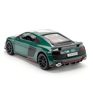 scale exclusive alloy metal pull back die-cast car model with sound light mini auto toy for kids metal model toy car with sound and light 124 scale -dc aodi r8 v10-green