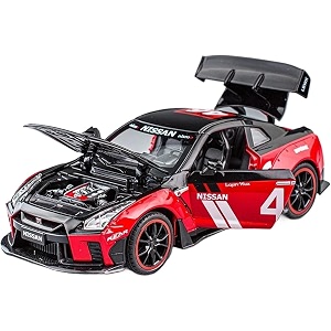 scale exclusive alloy metal pull back die-cast car model with sound light mini auto toy for kids metal model toy car with sound and light 122 scale niss-an gtr r50-redblack