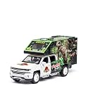 Scale Exclusive Alloy Metal Pull Back Die-cast Car Model with Sound Light Mini Auto Toy for Kids Metal Model Toy Car with Sound and Light (1.32 Scale Dino-Saur World Truck-White)