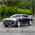 Scale Exclusive Alloy Metal Pull Back Die-cast Car Model with Sound Light Mini Auto Toy for Kids Metal Model Toy Car with Sound and Light (1.24 Scale HONGQI H9-Purple)