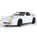 Scale Exclusive Alloy Metal Pull Back Die-cast Car Model with Sound Light Mini Auto Toy for Kids Metal Model Toy Car with Sound and Light (1:24 Scale Mazda RX7-WHITE)