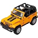 Scale Exclusive Alloy Metal Pull Back Die-cast Car Model with Sound Light Mini Auto Toy for Kids Metal Model Toy Car with Sound and Light (1.32 Scale Rubicon 1941 Jeep-Yellow)