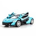 Scale Exclusive Alloy Metal Pull Back Die-cast Car Model with Sound Light Mini Auto Toy for Kids Metal Model Toy Car with Sound and Light (1:32 Scale MCLAREAN P1- Blue)