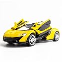 Scale Exclusive Alloy Metal Pull Back Die-cast Car Model with Sound Light Mini Auto Toy for Kids Metal Model Toy Car with Sound and Light (1:32 Scale MCLAREAN P1- Yellow)