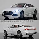 Scale Exclusive Alloy Metal Pull Back Die-cast Car Model with Sound Light Mini Auto Toy for Kids Metal Model Toy Car with Sound and Light (1:24 Scale AODI A7- White)