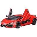 Scale Exclusive Alloy Metal Pull Back Die-cast Car Model with Sound Light Mini Auto Toy for Kids Metal Model Toy Car with Sound and Light (1:24 Lamborghini Revuelto LB774-RED)