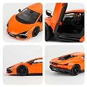 Scale Exclusive Alloy Metal Pull Back Die-cast Car Model with Sound Light Mini Auto Toy for Kids Metal Model Toy Car with Sound and Light (1:24 Lamborghini Revuelto LB774-ORANGE)