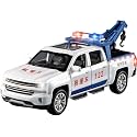 Scale Exclusive Alloy Metal Pull Back Die-cast Car Model with Sound Light Mini Auto Toy for Kids Metal Model Toy Car with Sound and Light (1.28 Scale CHEV-ROLET Pickup Truck Trailer-White)