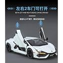 Scale Exclusive Alloy Metal Pull Back Die-cast Car Model with Sound Light Mini Auto Toy for Kids Metal Model Toy Car with Sound and Light (1:24 Lamborghini Revuelto LB774-WHITE)