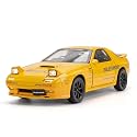 Scale Exclusive Alloy Metal Pull Back Die-cast Car Model with Sound Light Mini Auto Toy for Kids Metal Model Toy Car with Sound and Light (1:24 Scale Mazda RX7-YELLOW)